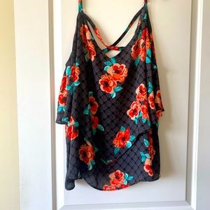 Torrid floral spaghetti strap layered tank